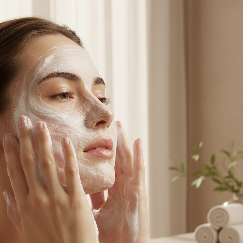 Application nettoyant moussant MS Nova- Application nettoyant moussant MS Nova - utilisation mousse crémeuse visage
