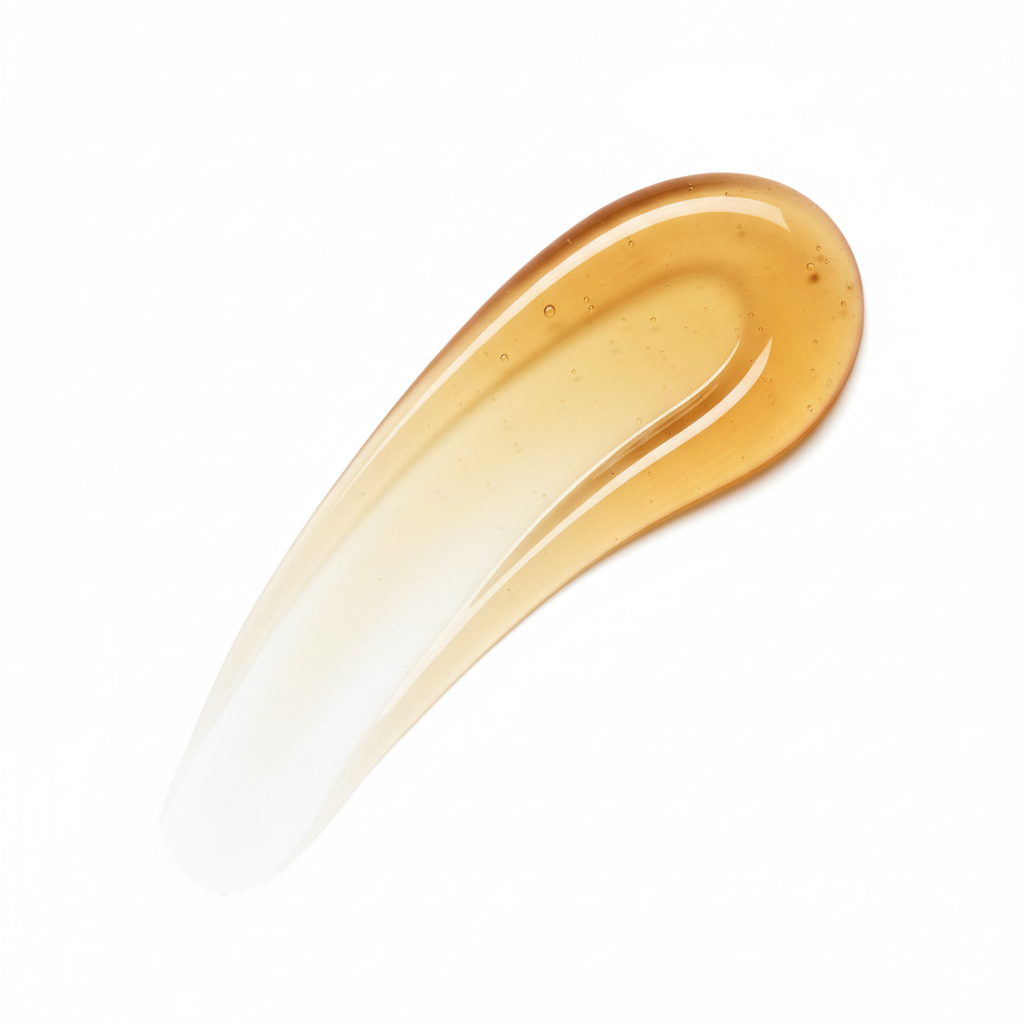 Swatch sérum vitamine E fond blanc