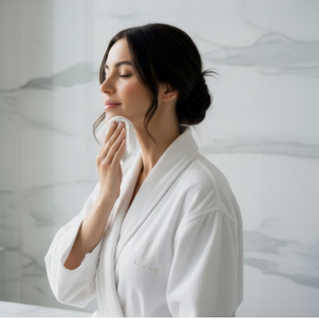 Femme utilisant lingette démaquillante MS Nova avocat concombre
